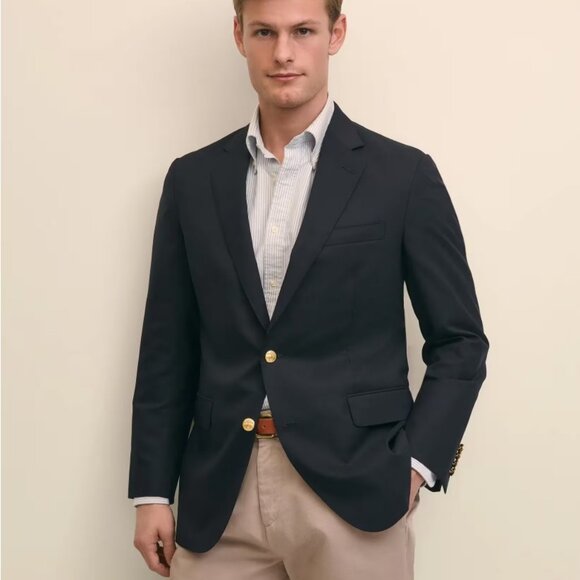 Brooks Brothers Fitzgerald 1818 Navy Blazer 42S USA Loro Piana Super 120s Wool - Picture 1 of 12